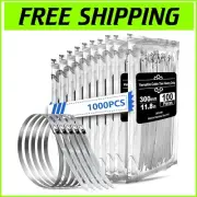 Heavy Duty Stainless Steel Zip Ties - 11.8 Inches, 1000 Packs for Secure Binding
