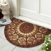 Doormat, 2x3 Rug for Front Door Entry, Non Slip Mat Outside, Half Round, Brown