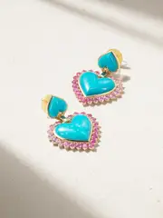 [Emily P. Wheeler] Emily P. Wheeler - + Net Sustain Queen Of Hearts 18-karat Recycled Gold, Turquoise And Sapphire Earrings - One size One size Gold