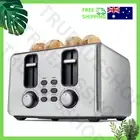 4 Slice Silver Stainless Steel Toaster - Free Shipping