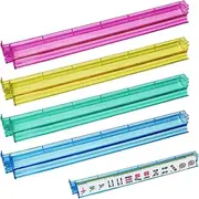 4pcs Multicolor Mahjong Racks with Pushers | Acrylic Clear Mahjong Pushers Racks, Mah Jongg Toys Board Game Tile Holder Accessories, Storage Organizer