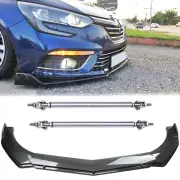 Carbon Fiber Front Bumper Lip Spoiler Splitter + Strut Rods For Renault Megane (for: Renault)