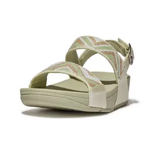 【FitFlop】LULU SEQUIN ZIGZAG BACK-STRAP SANDALS多彩亮片造型後帶涼鞋-女(薄荷綠)