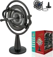 DjuiinoStar Big Thick Sturdy Gyroscope: Pass 15 Feet Drop Test, Initial Speed 8000 RPM, Improved Winding Mechanism, Use Ball Bearings, Long Spin Time (Play Tricks at Ease), High-end Physics Toy DG-5B