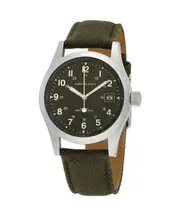 Hamilton Khaki Field Mechanical Canvas Strap Green Dial H69439363 Mens Watch