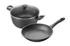 Pyrolux Pyrostone 2pc Cookware Set Fry Pan 26cm & Casserole 26cm Black