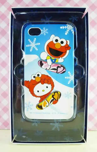 【震撼精品百貨】Hello Kitty 凱蒂貓 HELLO KITTY iPhone4手機殼-芝麻街聯名款-藍滑雪 震撼日式精品百貨