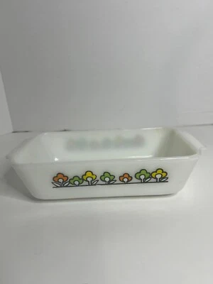 Vintage ANCHOR HOCKING Fire King 1qt Summerfield Baking Dish Milk Glass 441 USA