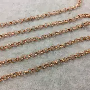 5' Section of 5mm Medium Copper Plated Copper Round Link Rolo Style Chain