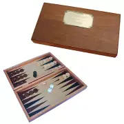 Personalised Wooden Backgammon Pub Set Magnetic Box - With Free Engraving