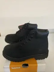 Size 3-Timberland Youth 6 Inch Premium Waterproof Boot ‘Black Nubuck’ Boots New