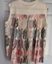 Ted Baker London "Sea of Clouds" Top | Pleat Back Knit | Sleeveless | US 12 NWT