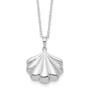 Sterling Silver Sentimental Expressions Rhodium-Plated Shell Ash Holder 18 Inch Necklace