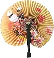 1 PCS Retro Windmill Small Round Paper Fan Fans Wedding Fan Style Foldable Hand Chine Hand T1X0 Folding Held Paper Fans