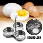 Egg Poacher Pan Steel Poached Egg Cooker Perfect Maker Spring Handle^