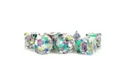 MDG Recycled Resin Polyhedral Dice Set 16mm - Purple Numbers