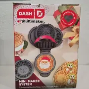 Xmas Dash MultiMaker Mini System w/Removable Plates & Storage-Waffle & Griddle