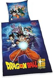 Herding Dragonball Super Bed Linen, Pillowcase 70 x 90 cm with Zip and Reversible Motif, Duvet Cover 140 x 200 cm, with Zip, 100% Cotton/Renforcé