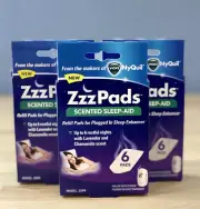 3 Pack ZzzPads Lavender & Chamomile Scented Sleep-Aid Refill Pads Vicks 18 count