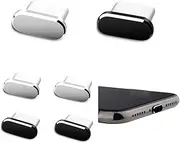 6Pcs Type-C Anti Dust Plugs,Charging Port Cover, for iPhone 15 Plus Pro Max, Macbook,Most Type-C Smartphones and Tablets (Black,Sliver)