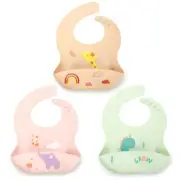 Baby Feeding Bib Baby Stuff Solid Feeding Cartoon Print Adjustable Kids