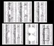 BIRCH TREES ON GRAY BACKGROUND LIGHT SWITCH COVER PLATE