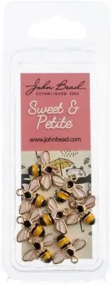 Sweet & Petite Charms -Bumble Bee Yellow/Black, 12x15mm 8/Pkg (Pack of 3)