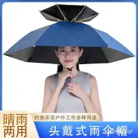 在飛比找蝦皮購物優惠-【台灣熱賣】雨傘 傘帽頭戴雨傘帽子釣魚頭戴太陽傘戶外埰茶環衛