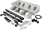 Aeroflow Low Rise EFI GM LS Base Intakemodular Manifold Rectangle Port Natural - AF6079-6003