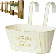 Flower Boxes for Railings, Balcony , Outdoor Balcony Railing Planter, Land Disc Flower Boxes for Garden Yard, Home Decoration, Plant Pots
