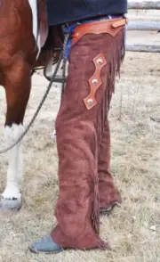 Western Cowboy Style Suede Leather Pant Rodeo Chap Mountain Mens Chap