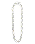 Lagos 18K Yellow & Sterling Silver Signature Caviar Oval Link & Bead Statement Necklace, 18