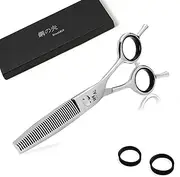 Professional Hair Scissors - Barber Hair Thinning Scissors 6.0-inch Razor Edge Hair Thinning - Texturizing Shears for Salon - Made from Stainless Steel with Fine Adjustment Screw (Silver-Tooth Shear)