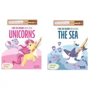 2pc Sassi Free the Colours Paint Brush Book - The Sea and Unicorns Set 3y+