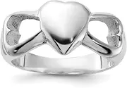[JewelryWeb] 925 Sterling Silver Solid Double Love Hearts Ring Statement-Ring for Women