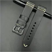 [ALMVIS] Leather Strap Vintage Handmade Watch Band 22mm 24mm Watch Strap Fit for Panerai Watch Bracelet(H,22mm)