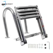 Boat Ladder Rear Entry AIU Stainless Steel Folding Heavy Duty 4 Steps Pontoon