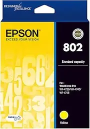 Epson 802 - Std Capacity DURABrite Ultra - Yellow Ink Cartridge for WF-4720 WF-4740 WF-4745, Single Pack, C13T355492