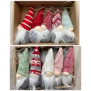 Hanging Plush Gnomes Christmas Ornaments Set of 10 Home Decor Swedish Gnomes