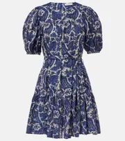 [Ulla Johnson] Ulla Johnson Rosalie printed cotton-blend minidress AU 14 blue