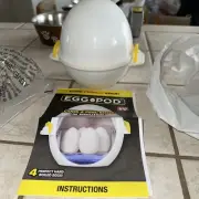Egg Cooker Wireless Microwave Hardboiled Maker Cooker Egg Boiler Aluminum White