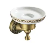 Antique Brass Bathroom Accessories Soap Dish Holder Ceramic Soap Dish Stand Home Portable Soap Dishes