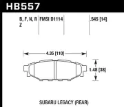 Hawk HPS 5.0 Rear Brake Pads For 05-15 Subaru Legacy/Impreza/Outback HB557B.545 (for: Subaru)