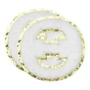 Chenille Letter Patches, 2Pcs Letter Theta Iron on Patches(White, 5.5 Cm/2.2")