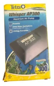 Tetra Whisper AP300 Aquarium Air Pump 8' Deep Water Application