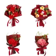 Artificial Flower Bouquets Crochet Flower Bouquets Knitted Bouquets with Ribbon