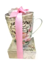 Divinity Boutique Coffee Mug Notepad Gift Set Roses Script Scripture Ecc 3:11