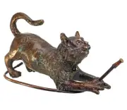 Raining Cats Piped Bronze Garden Statue (gf)