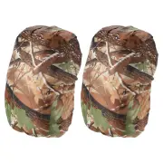30-40L Waterproof Rucksack Cover, 2 Pack Backpack Rain Cover, M, Leaf Camo