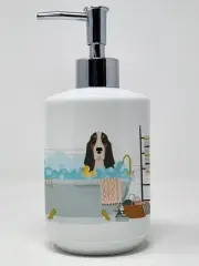 Black Tricolor Basset Hound Ceramic Soap Dispenser Hand Soap Dispenser Pump